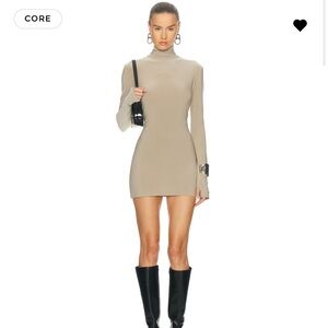 Norma Kamali Taupe Long Sleeve Dress